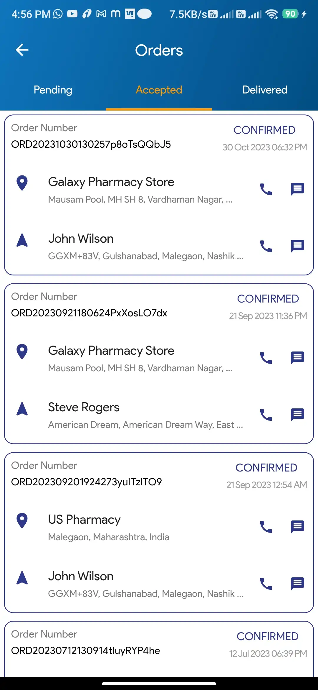 Doctor Appointment — delivery — Orders Delivered