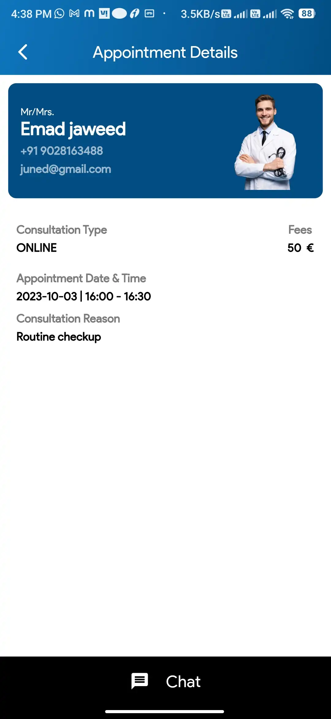 Doctor Appointment — doctor — Appointment Details