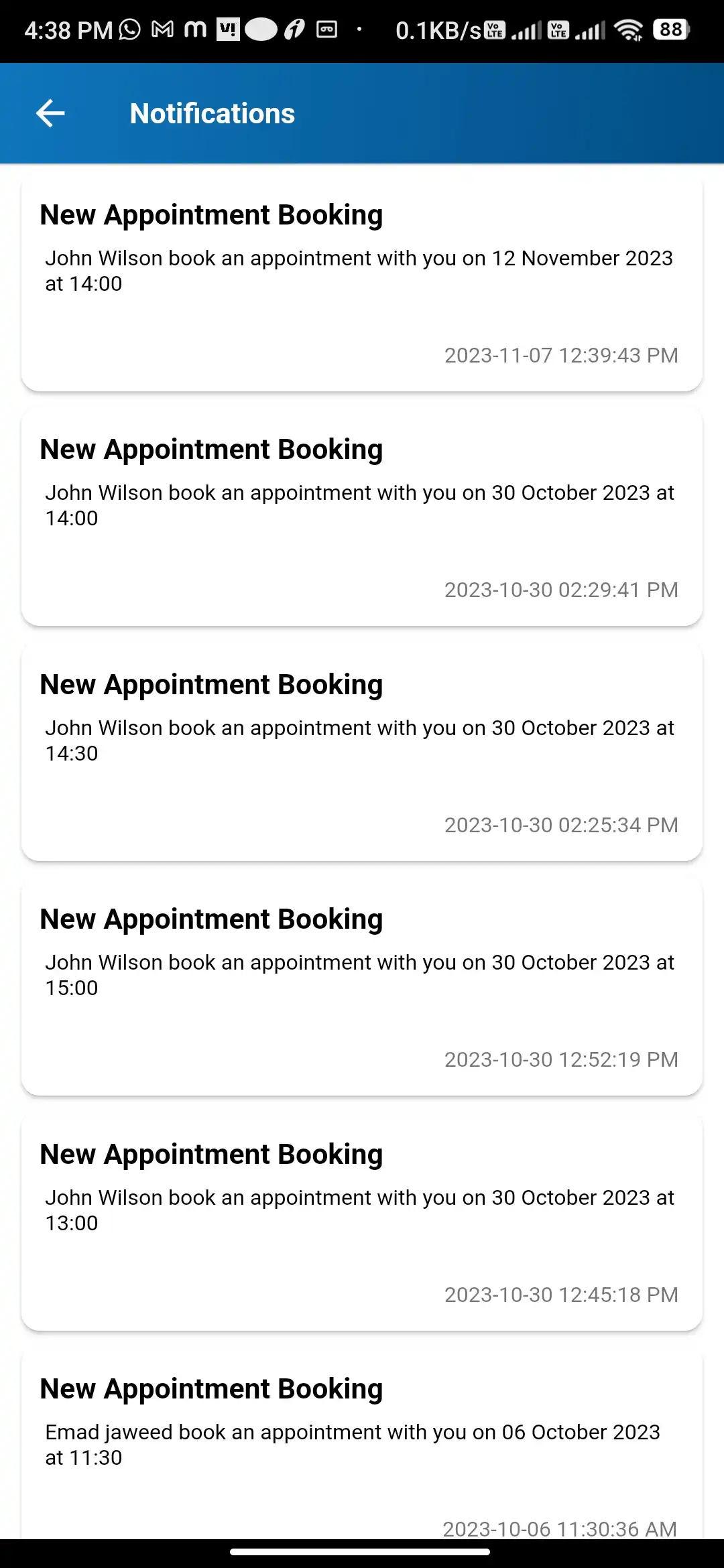 Doctor Appointment — doctor — Notifications