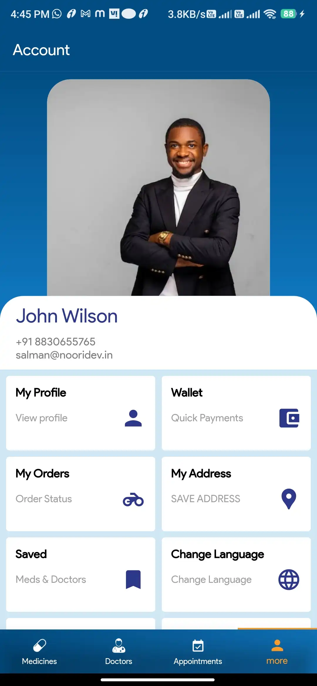 Doctor Appointment — patient — Account