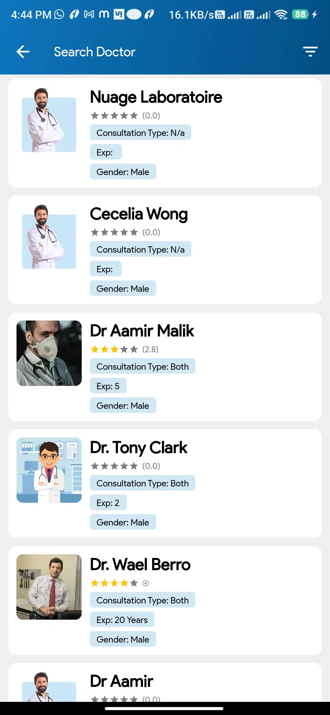 Doctor Appointment — patient — Search Doctor