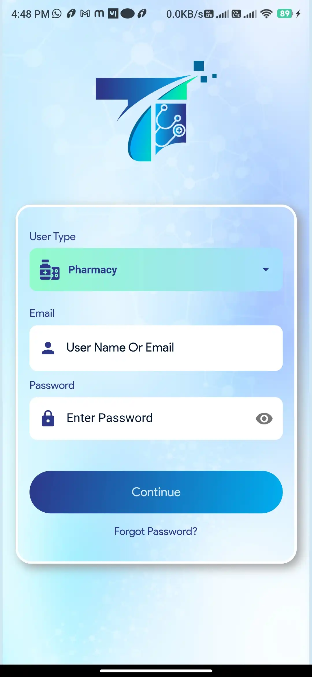 Doctor Appointment — pharmacy — Login