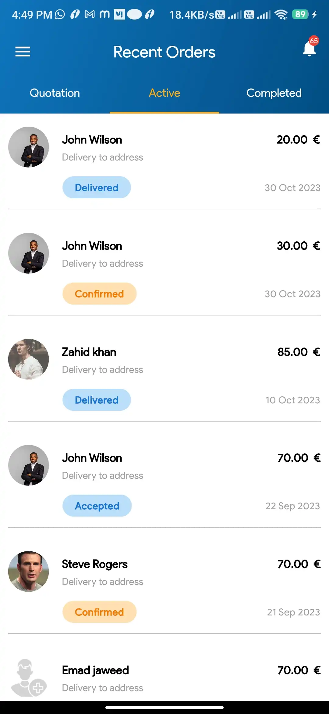 Doctor Appointment — pharmacy — Recent Orders Active