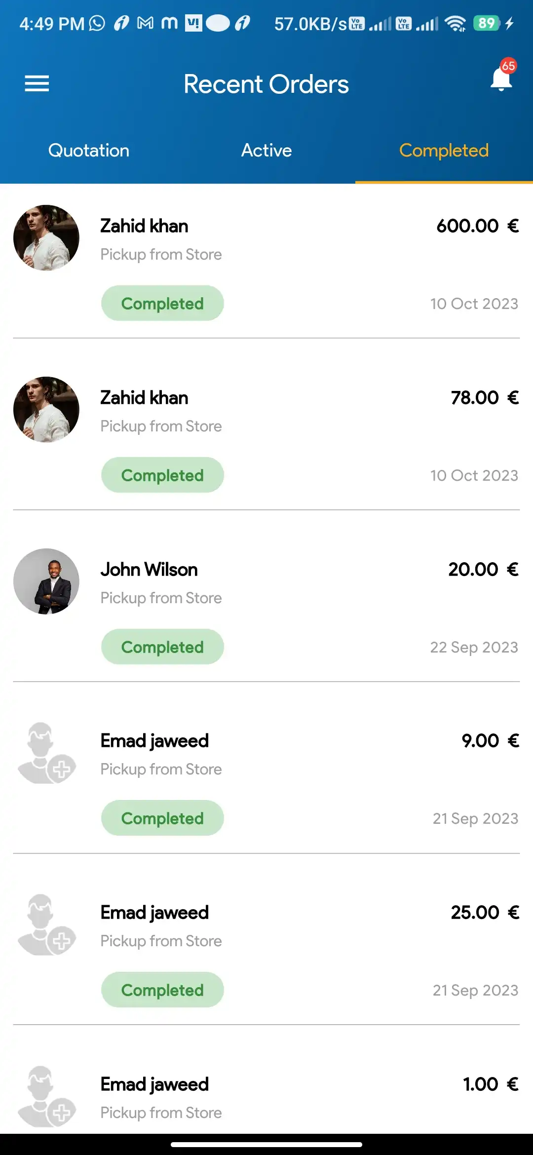 Doctor Appointment — pharmacy — Recent Orders Completed