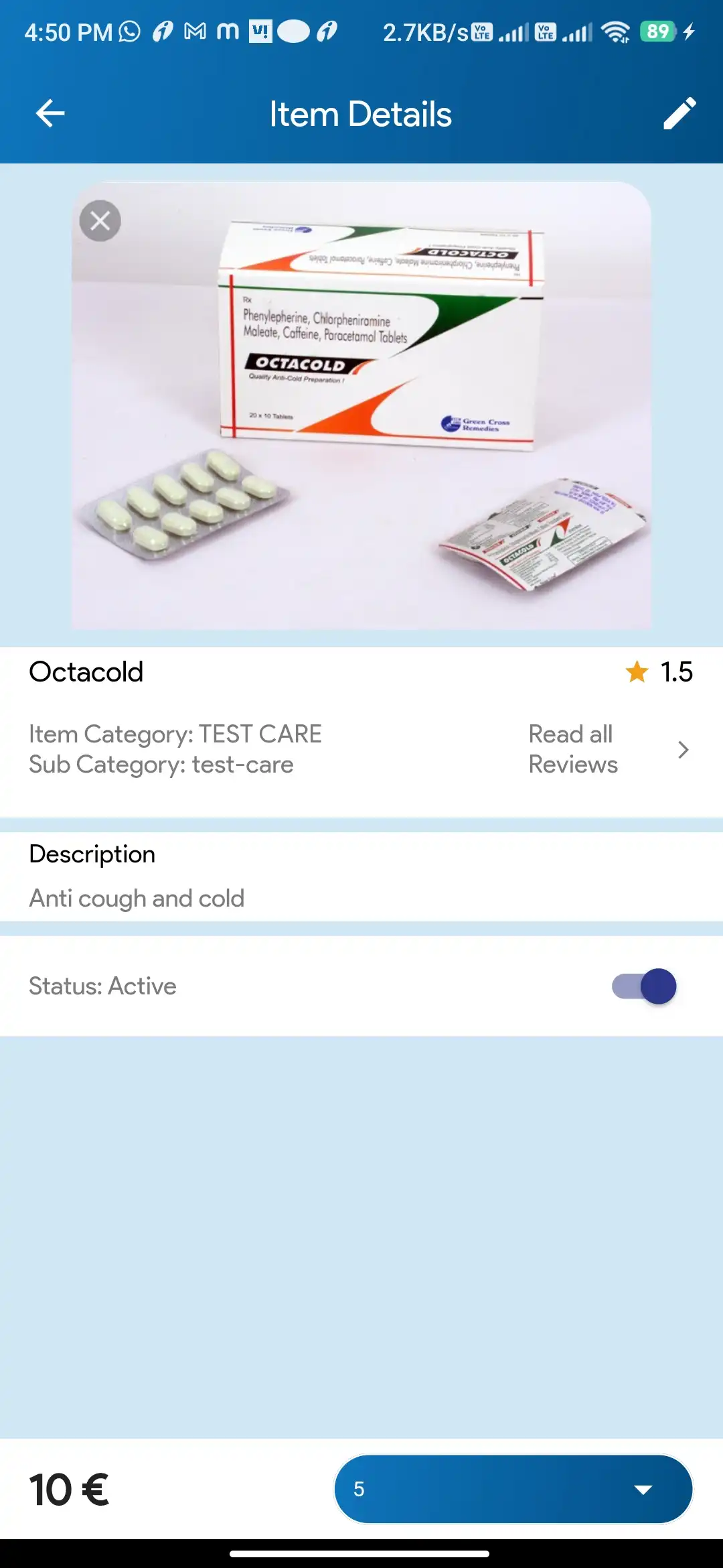 Doctor Appointment — pharmacy — Item Details