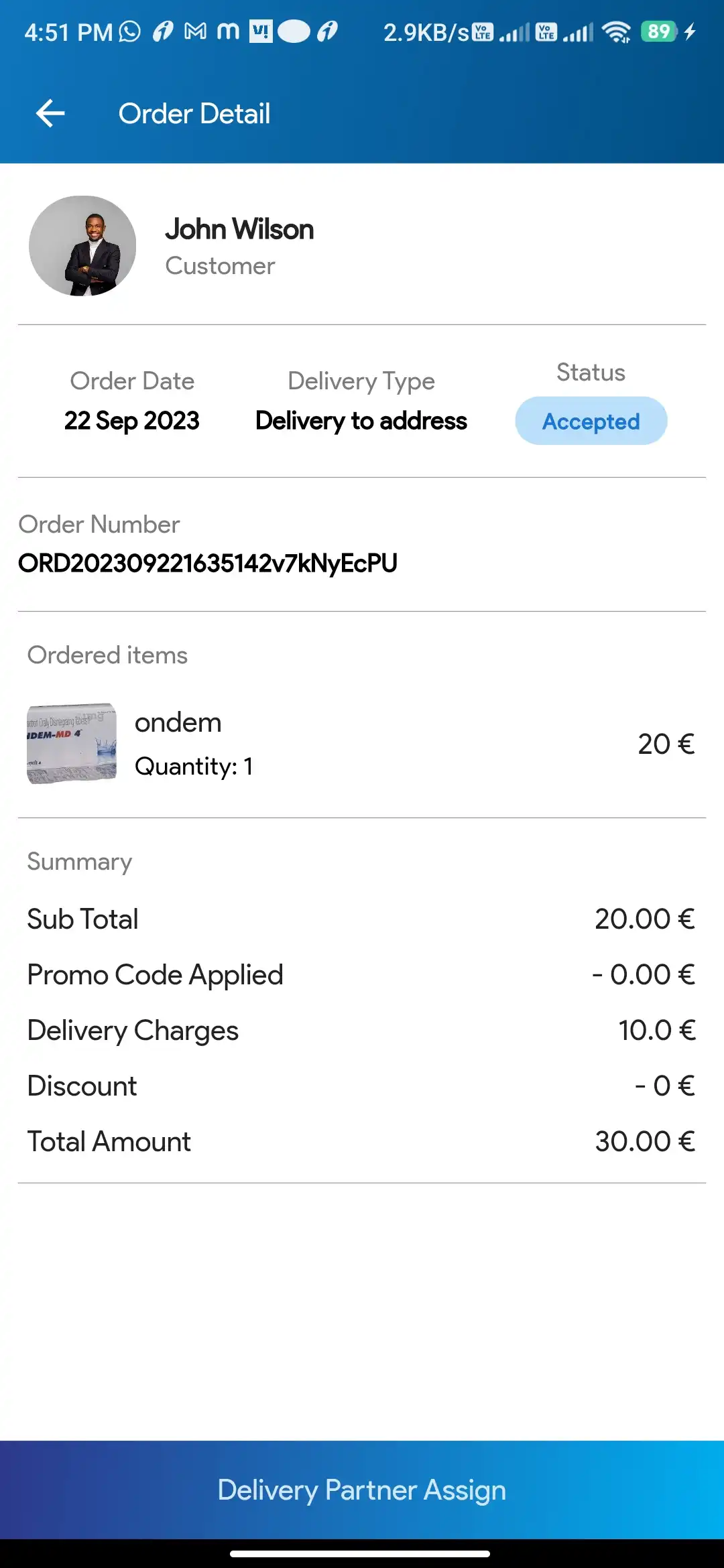 Doctor Appointment — pharmacy — Order Detail