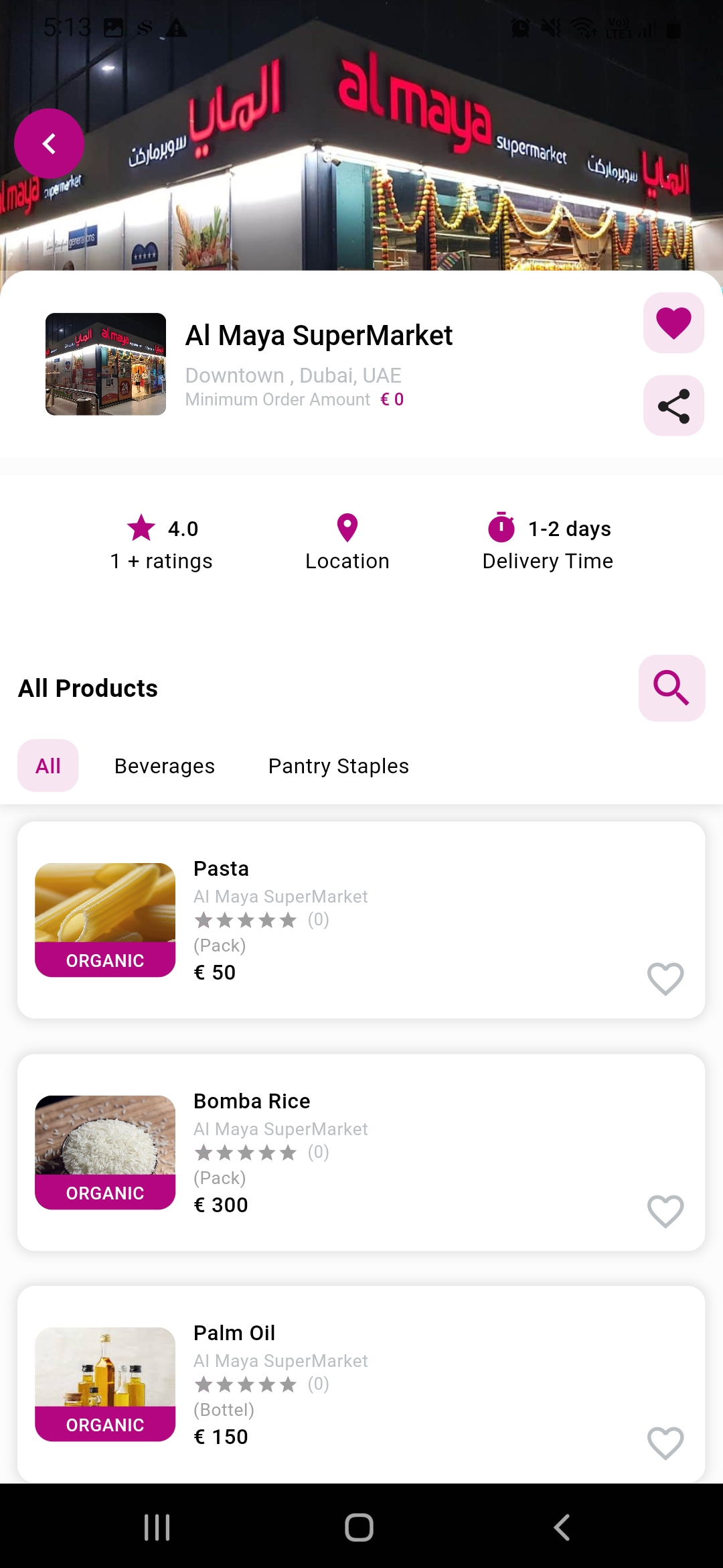 Grocery user app — Store Detail