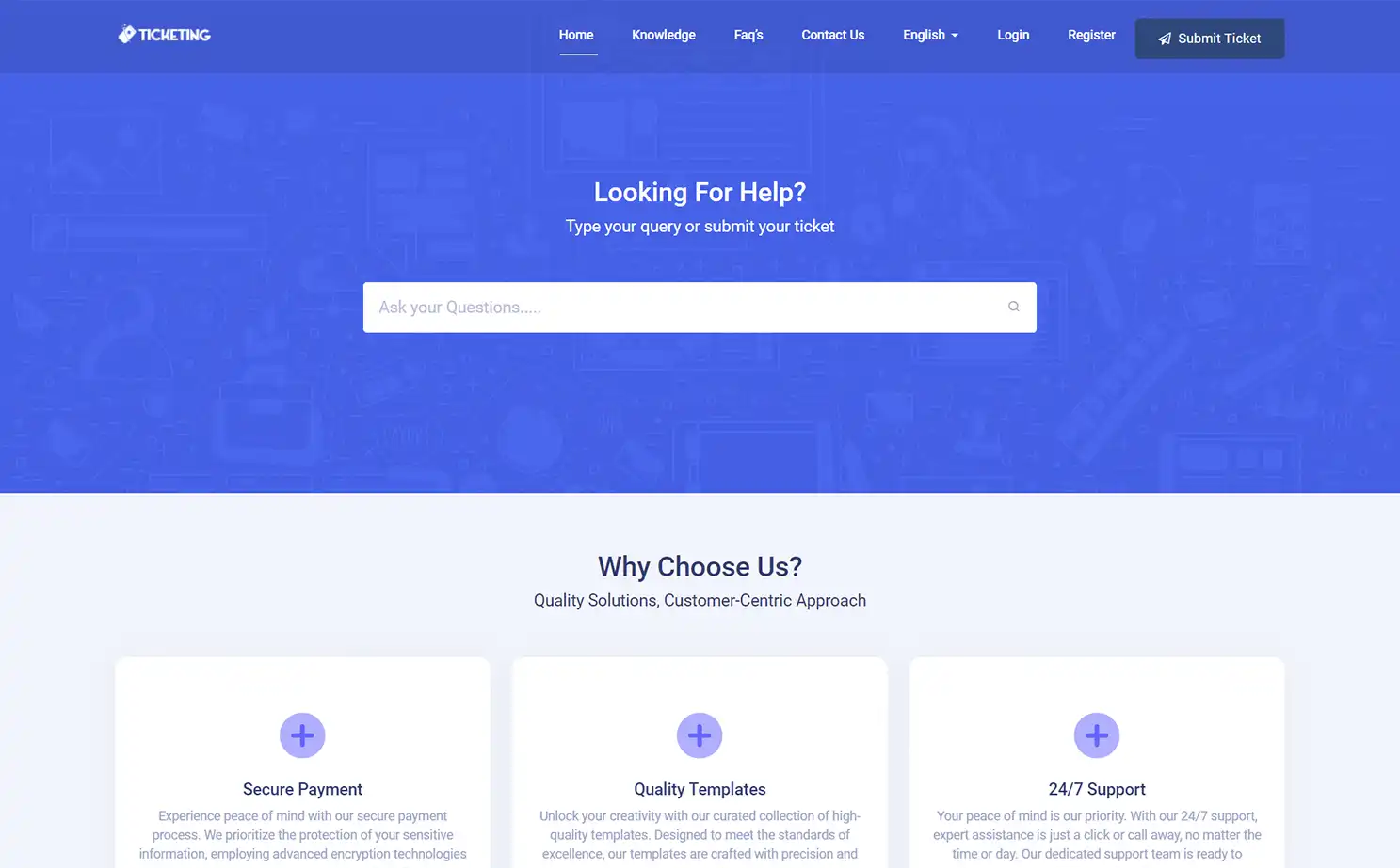 Helpdesk — user — Home