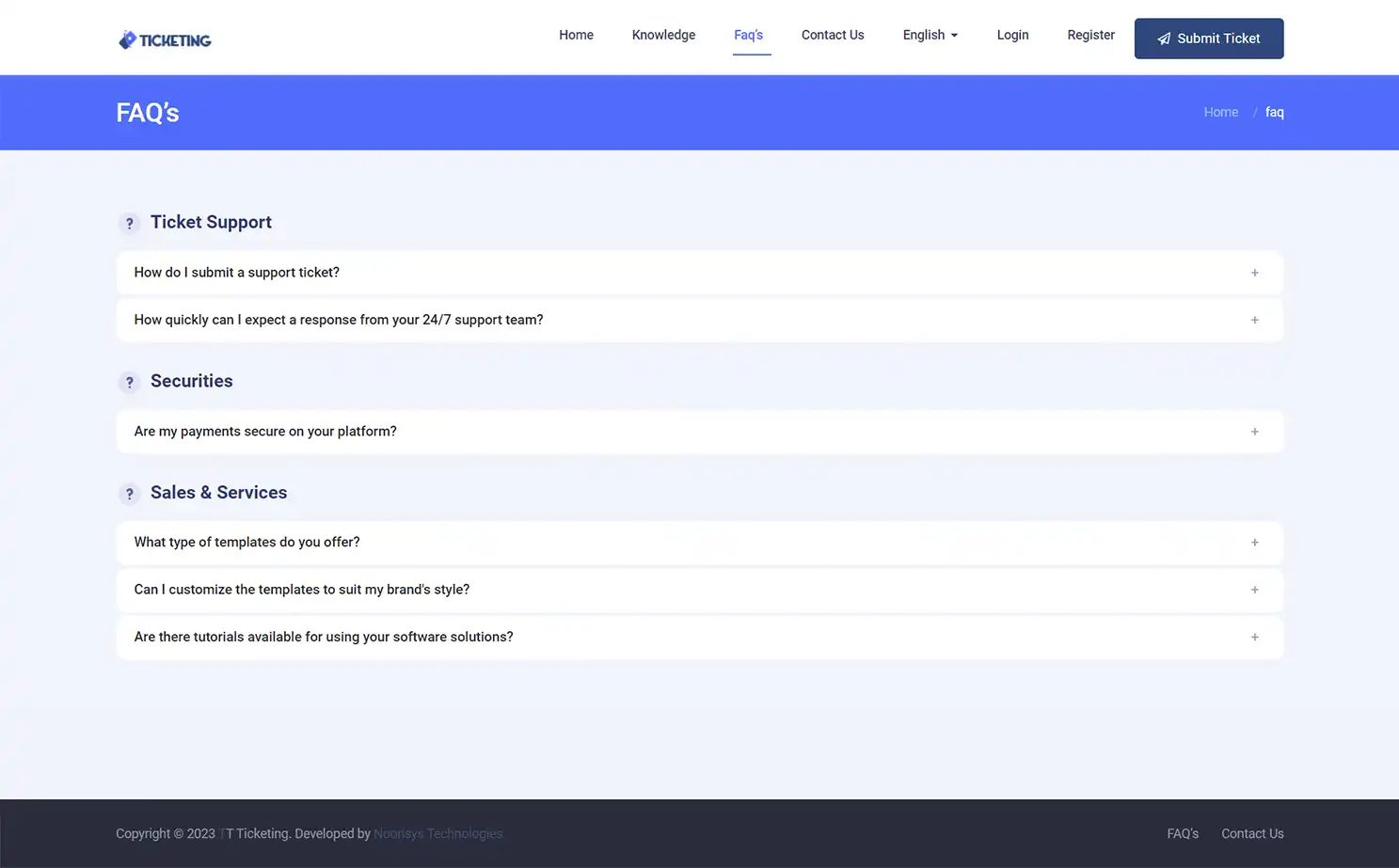 Helpdesk — user — FAQ's