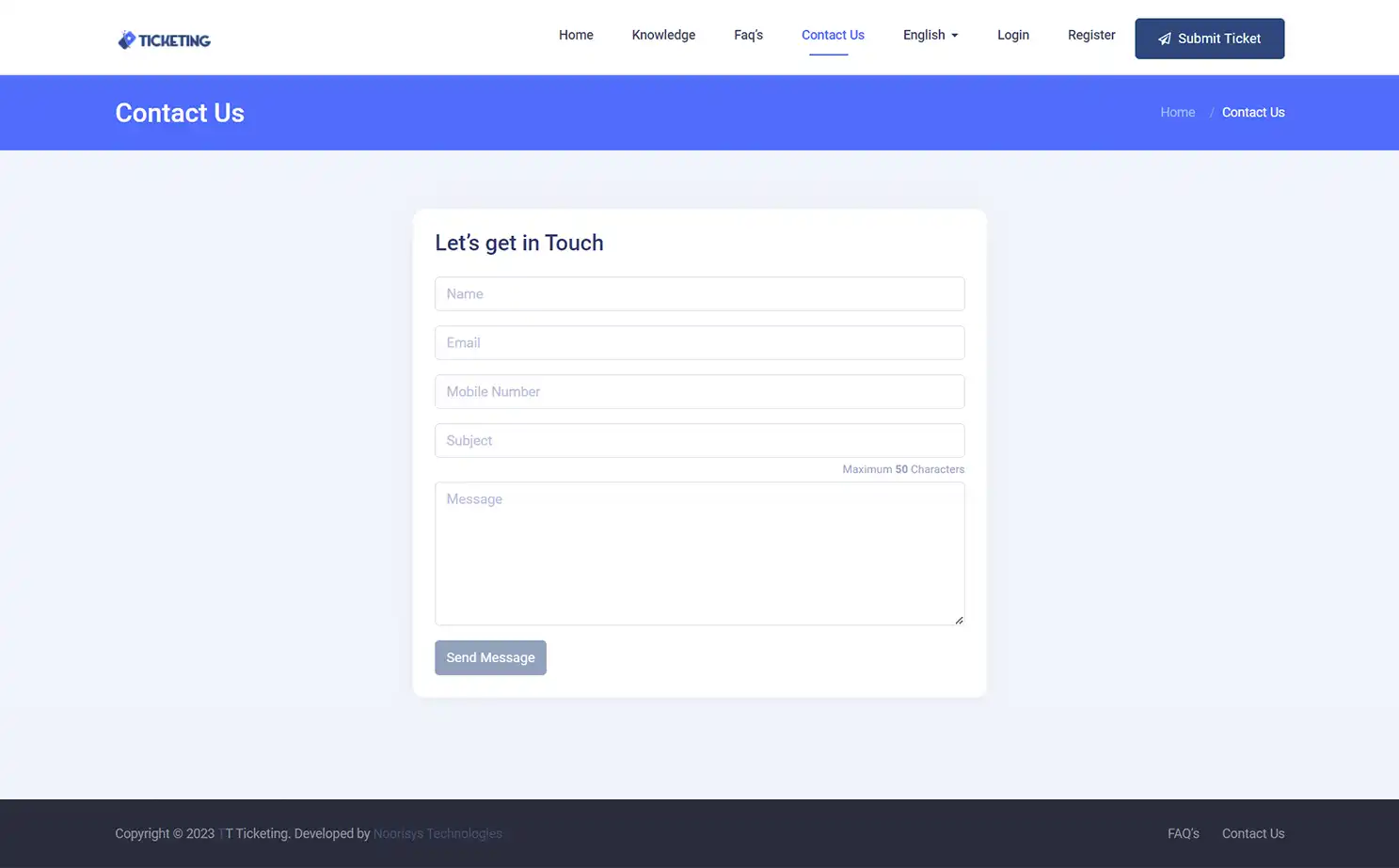 Helpdesk — user — Contact us
