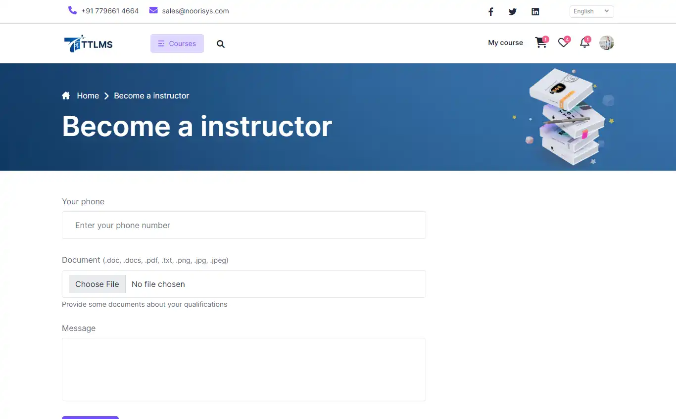 LMS — instructor panel — Signup