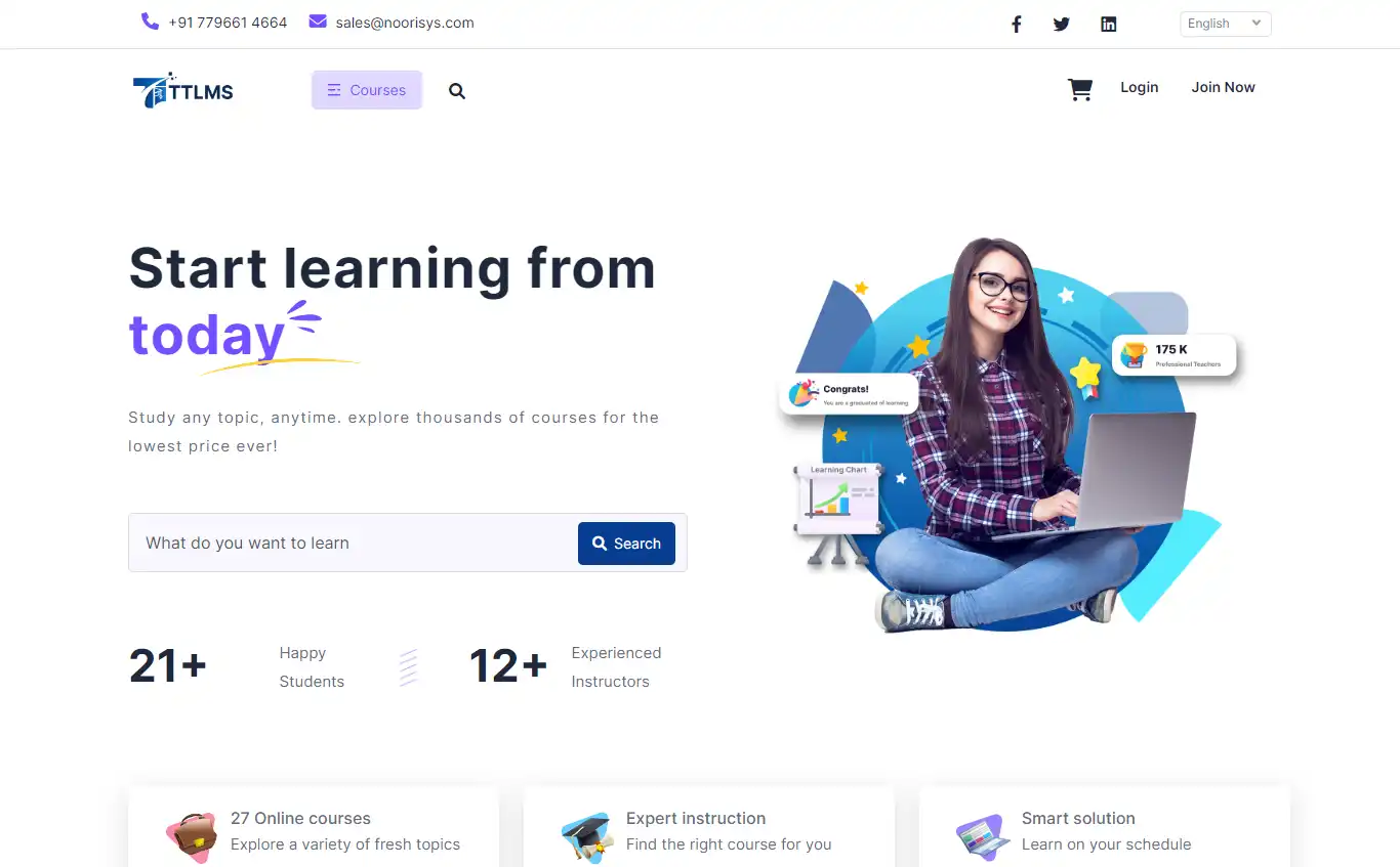LMS — student panel — Home