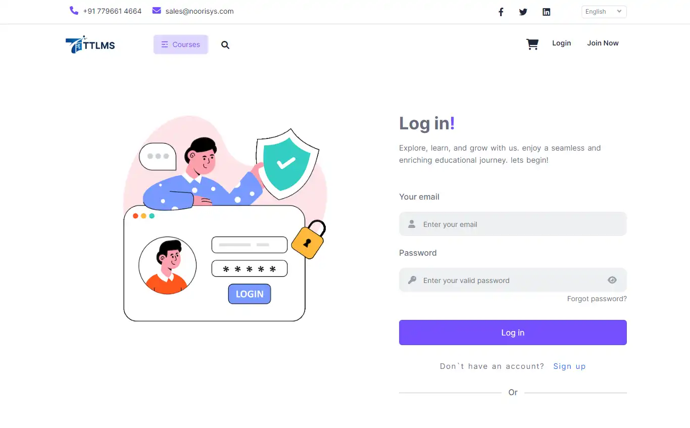 LMS — student panel — Login