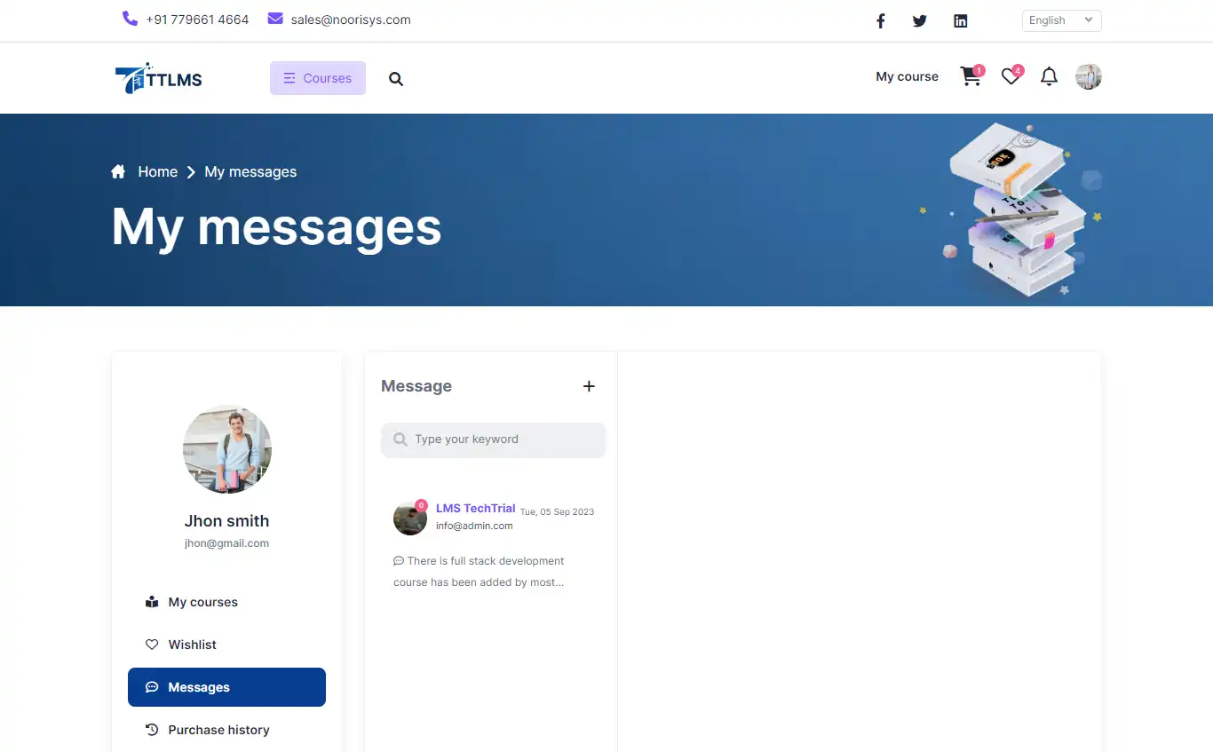 LMS — student panel — Purchase History