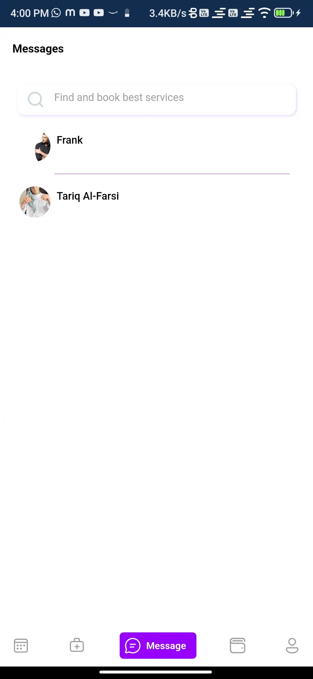Service marketplace — provider app — Messages