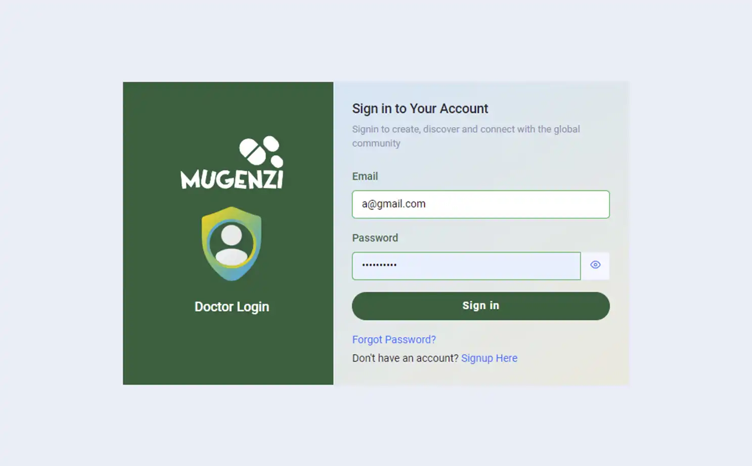 Mugenzi EMR — doctor — Login