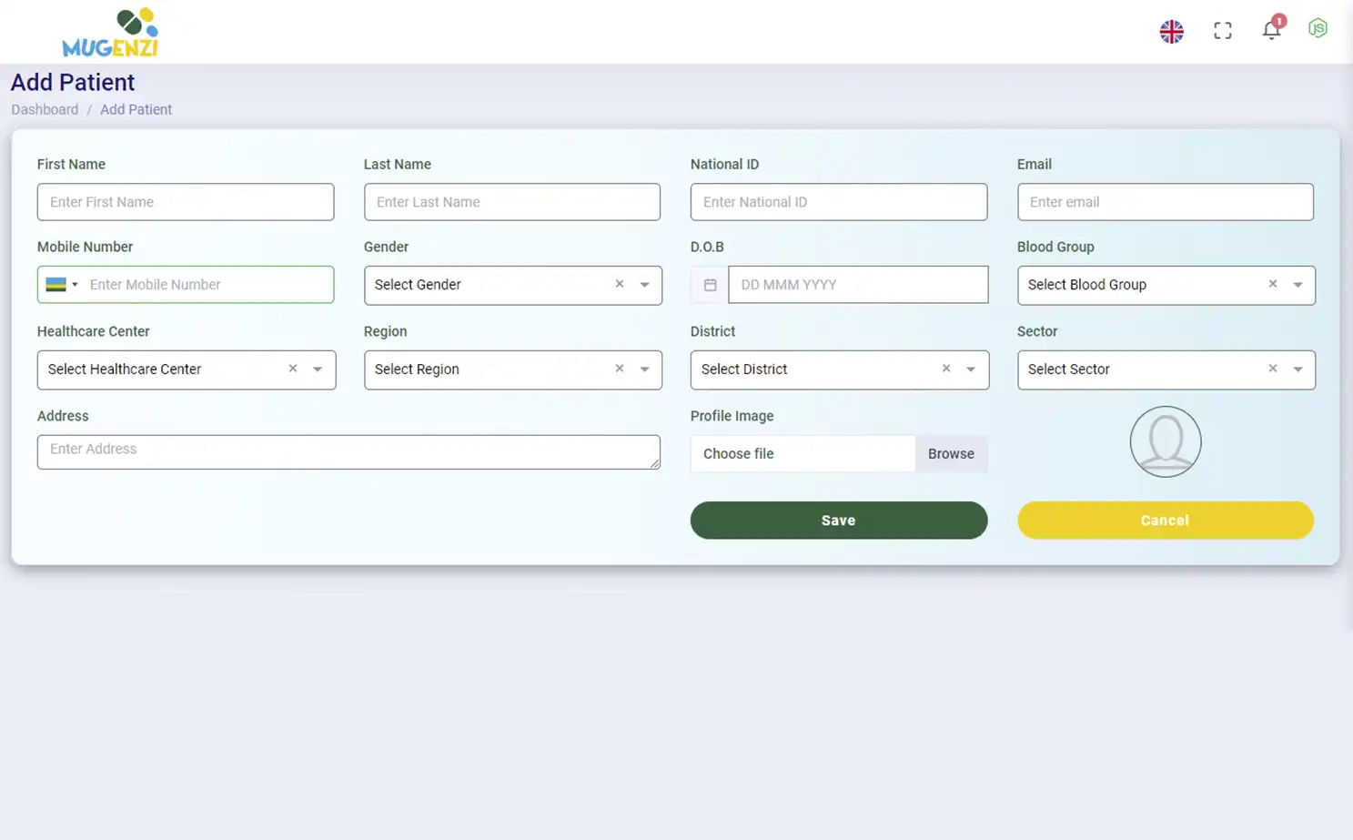 Mugenzi EMR — doctor — Add Patient