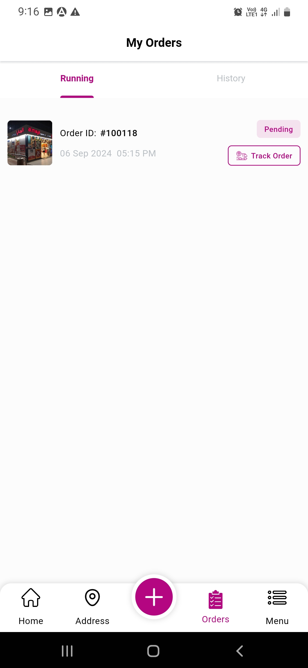 Parcel user app — My Order