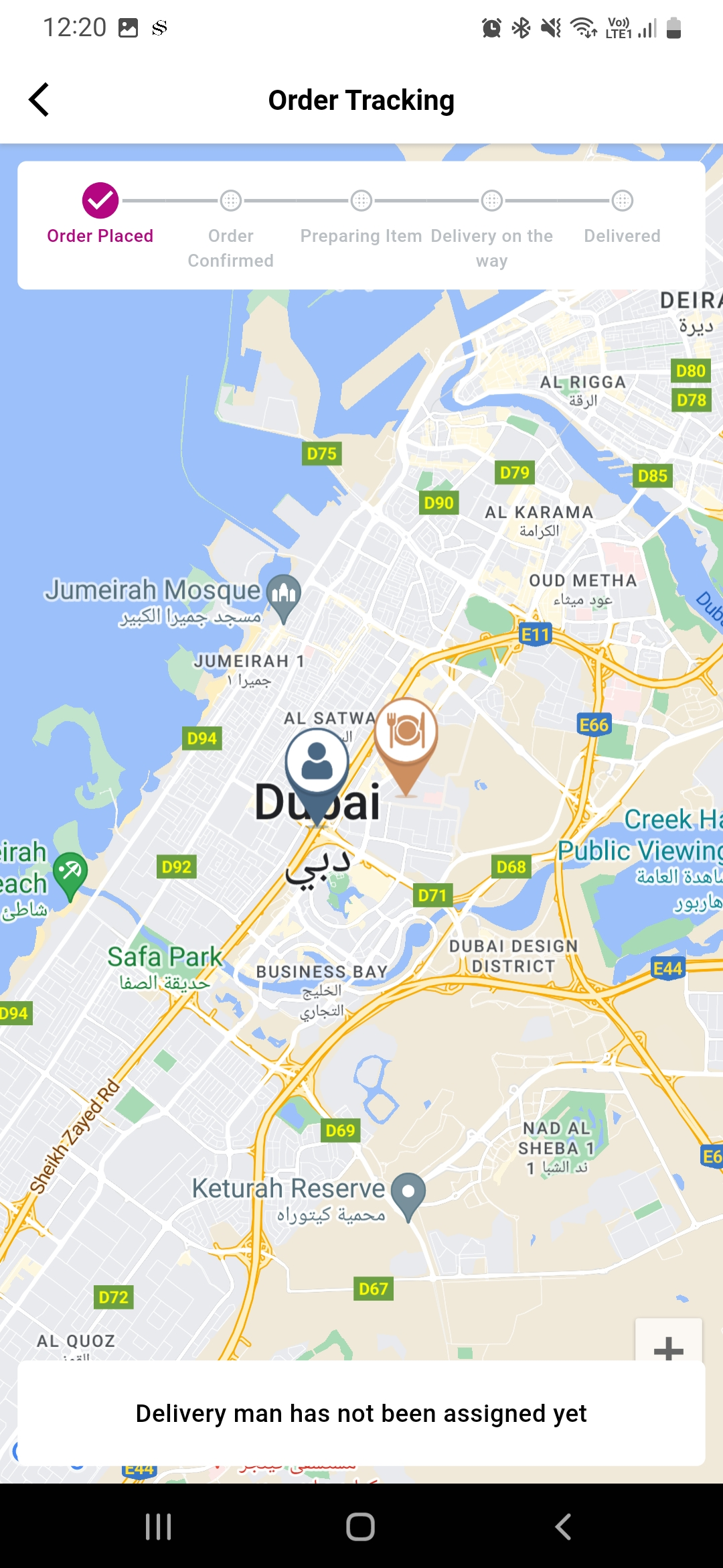 Parcel user app — Track Order