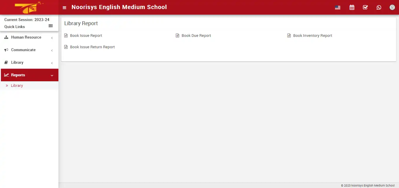 School management — librarian panel — Reports