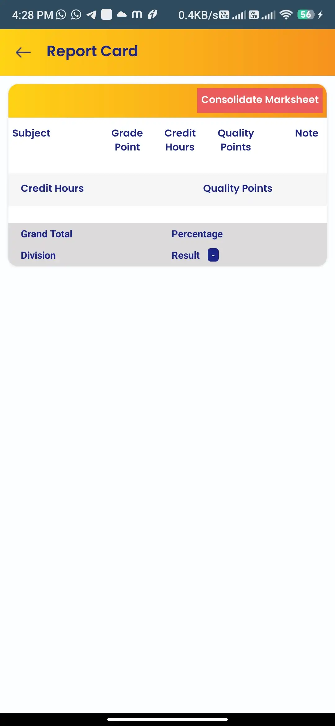 School management — parent app — Report Card