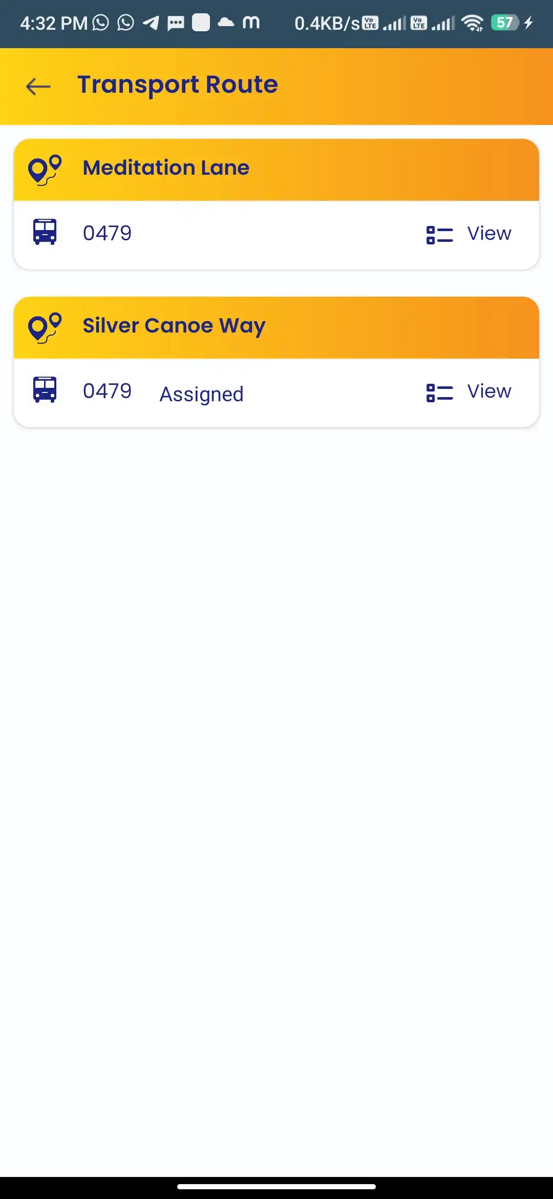 School management — parent app — Transport Route