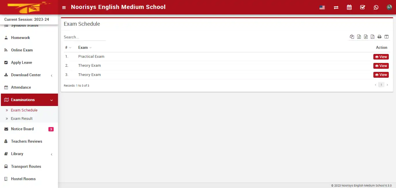 School management — student panel — Examinations