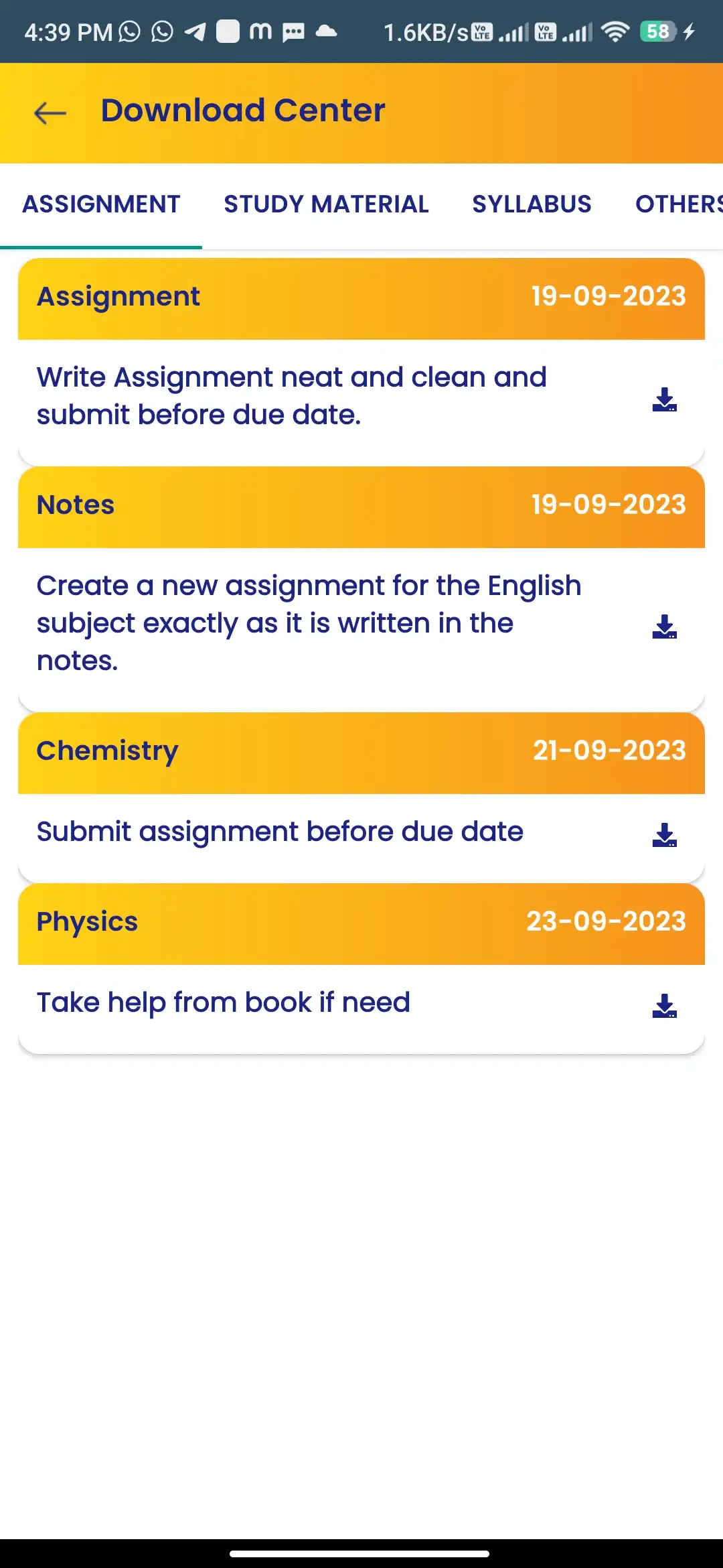 School management — student app — Download Center