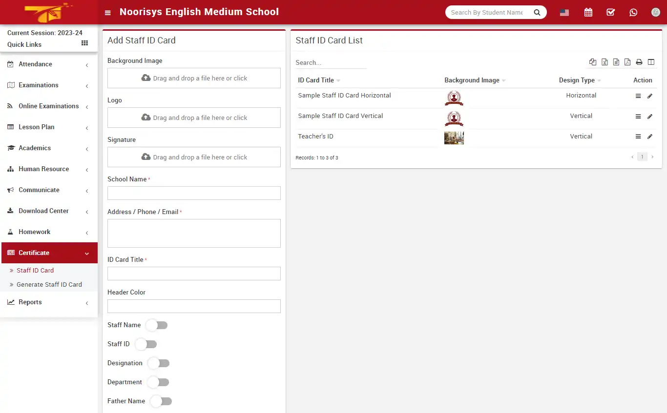 School management — teacher panel — Certificate