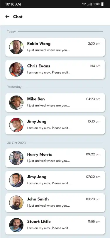 Taxi App Subscription — driver — Chat