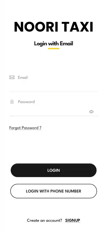 Taxi App Subscription — user — Login