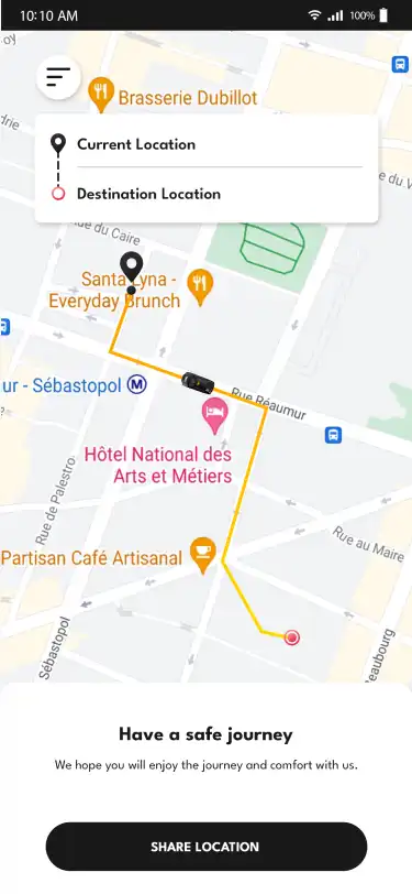 Taxi App Subscription — user — Start Journey