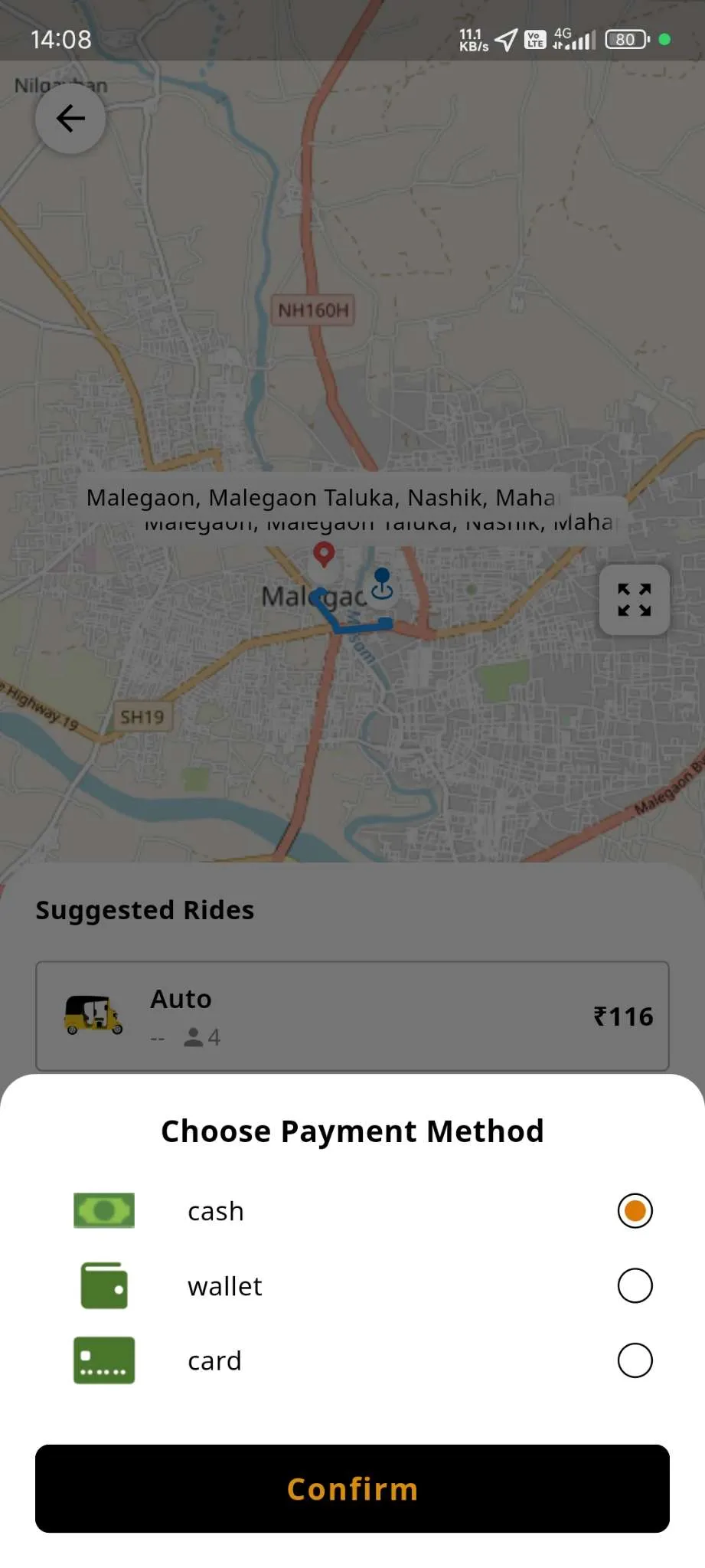 Taxi App — User App — Payment Method