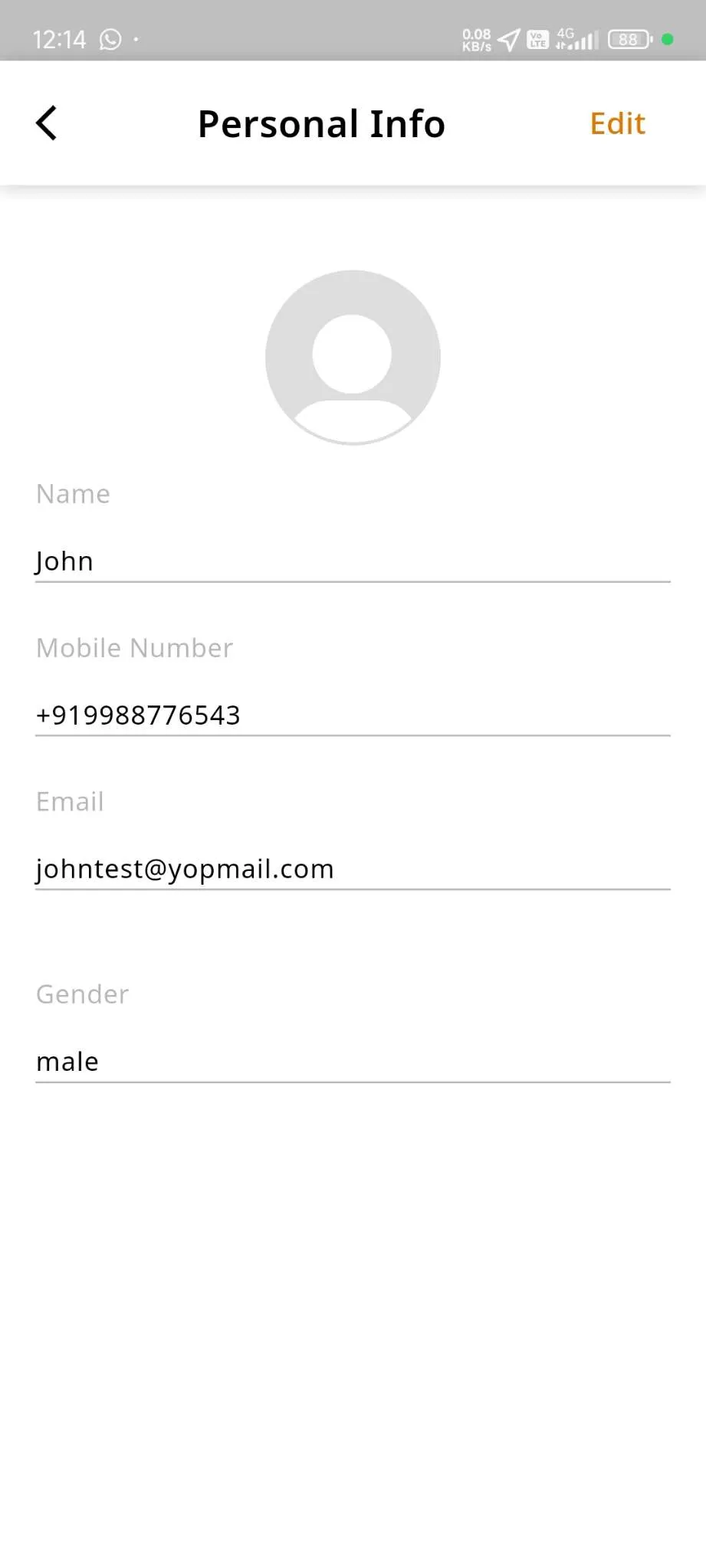 Taxi App — User App — Profile