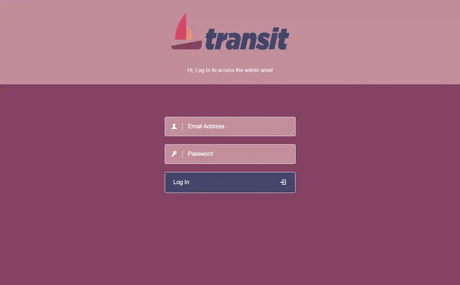 Transport management — admin — Login