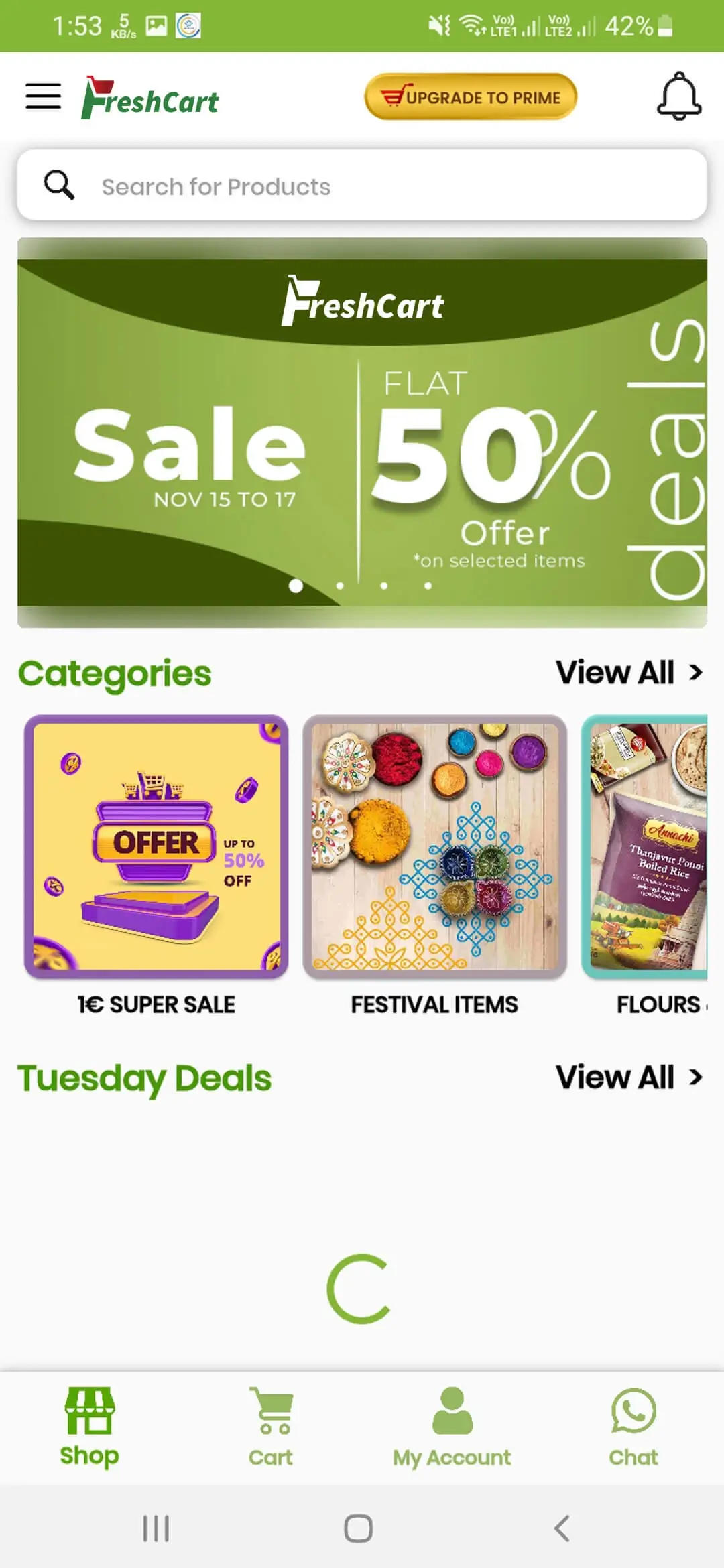FreshCart user — Dashboard