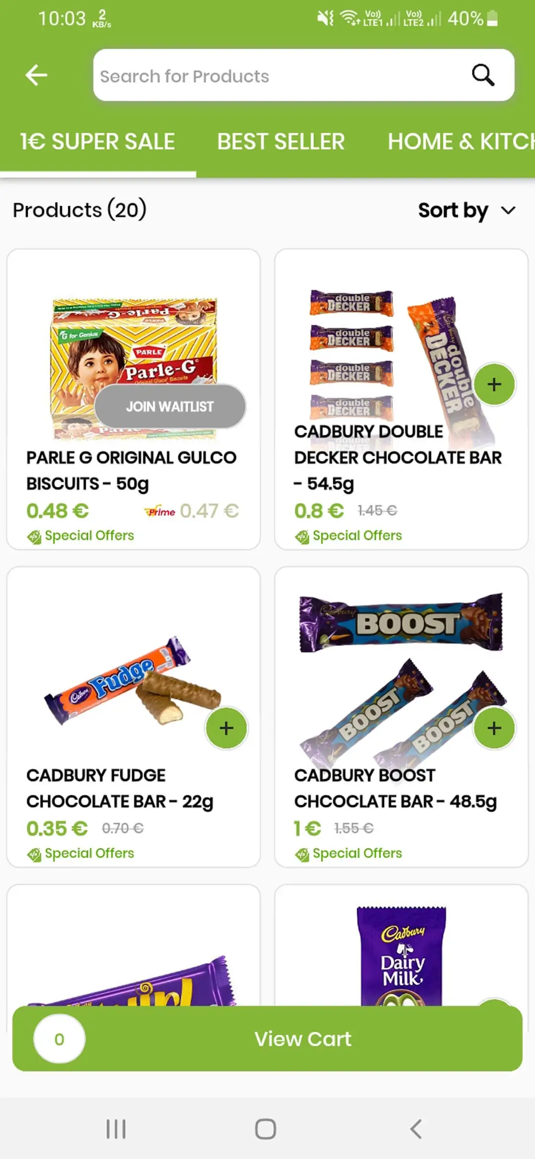 FreshCart user — Category Menu