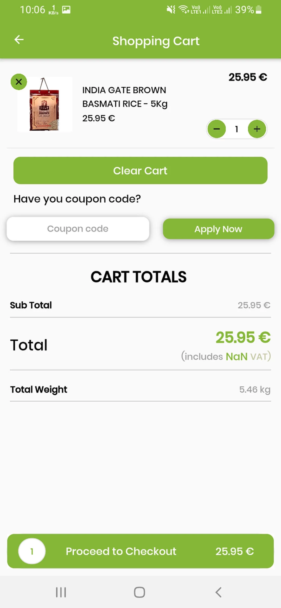 FreshCart user — Shopping Cart
