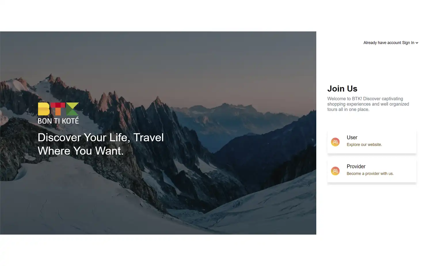 BTK provider — Register