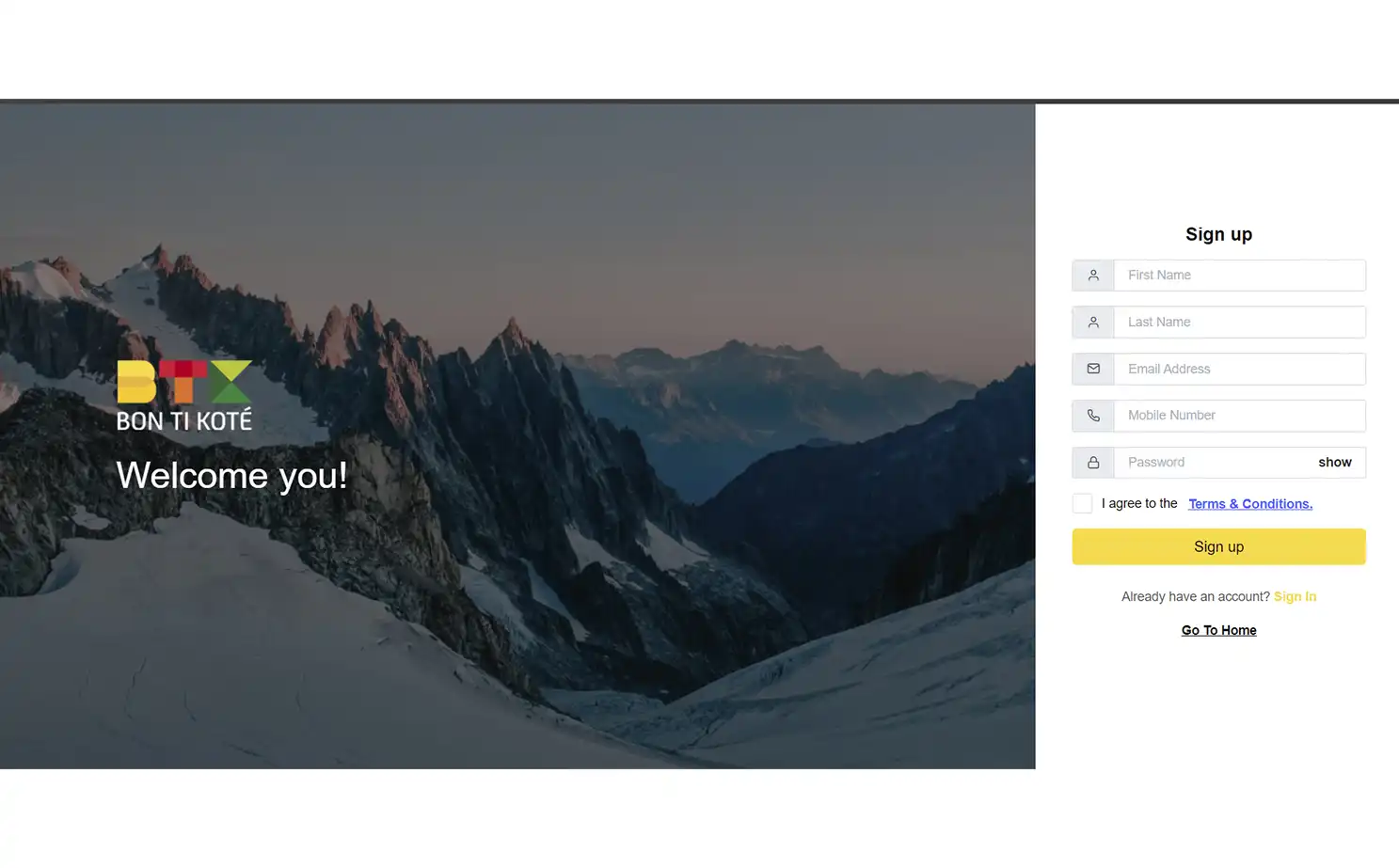 BTK user — Register