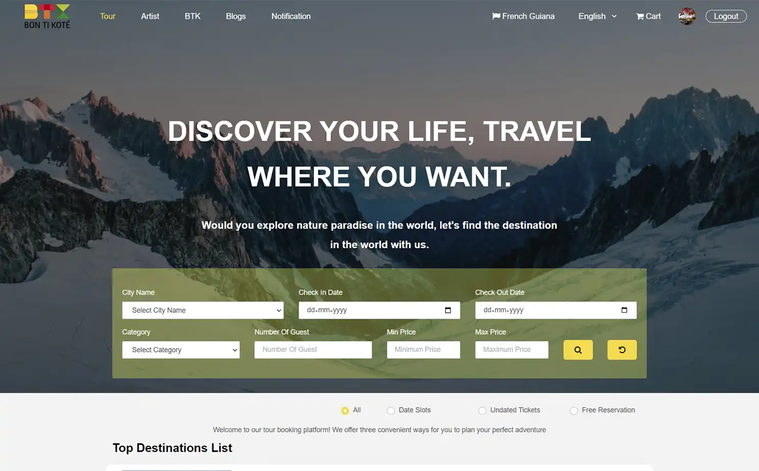 BTK user — Tour Home