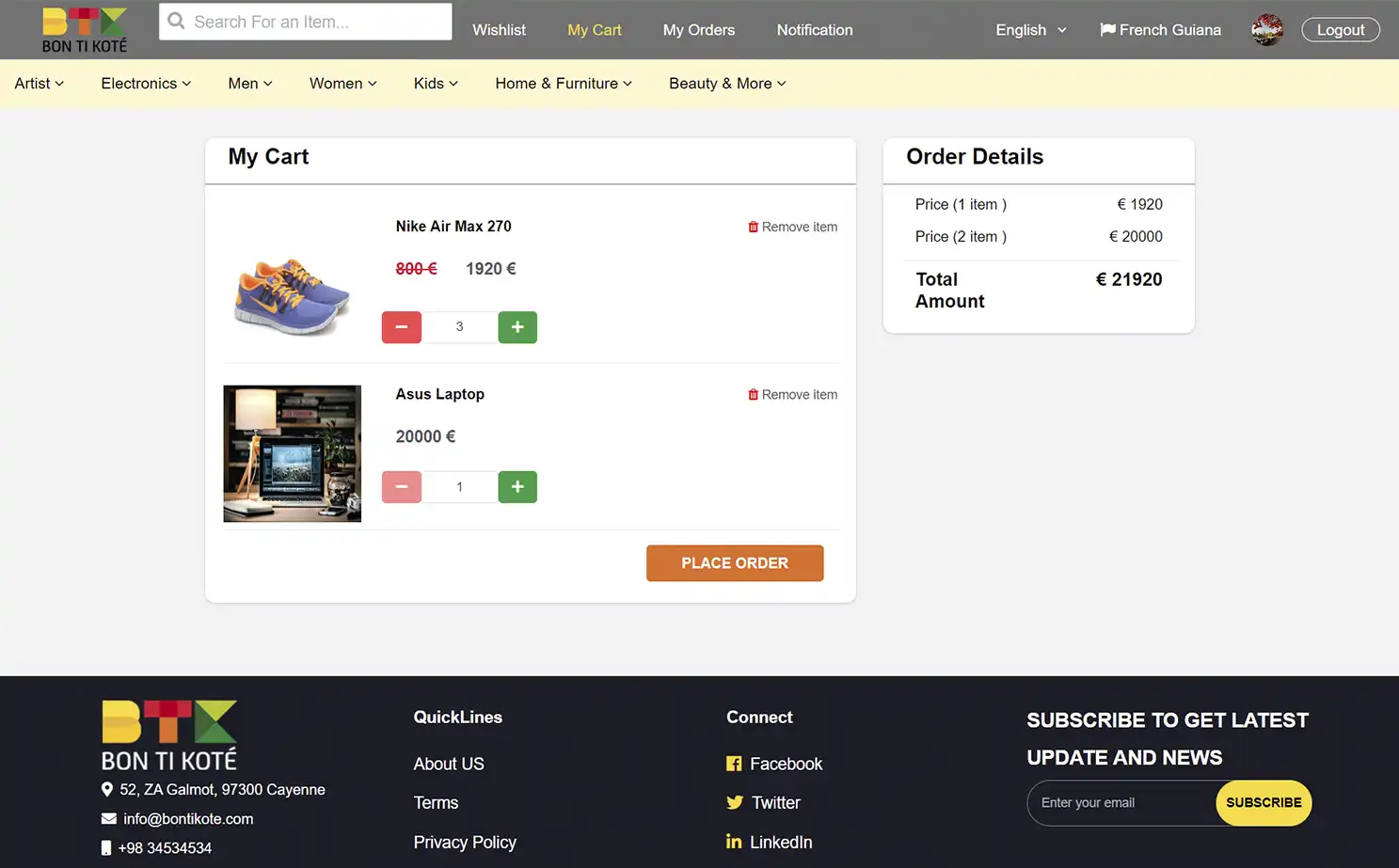 BTK user — Artist Cart
