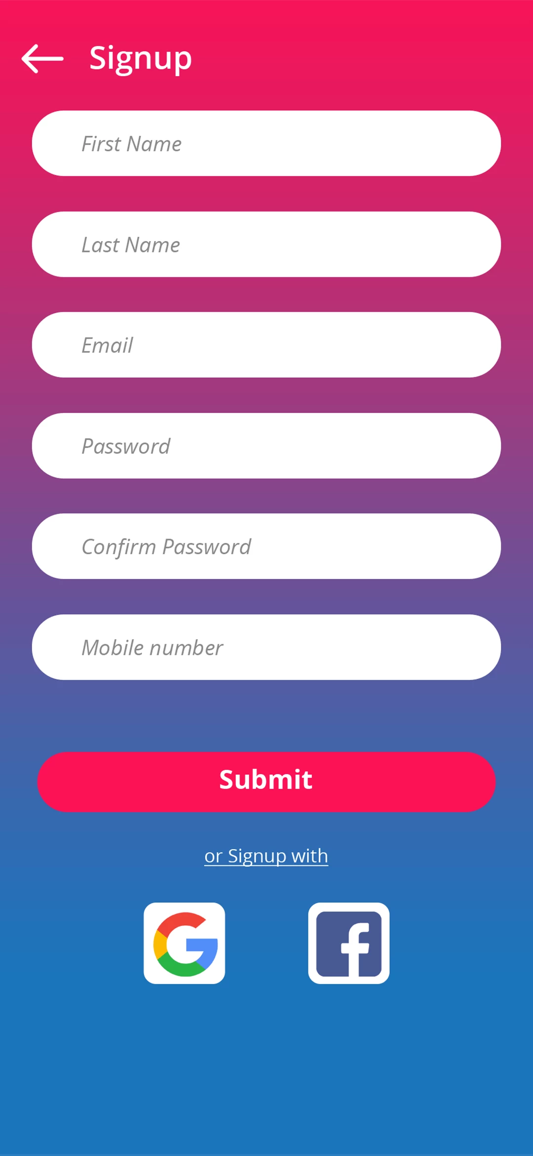 Choice Making App app — Signup