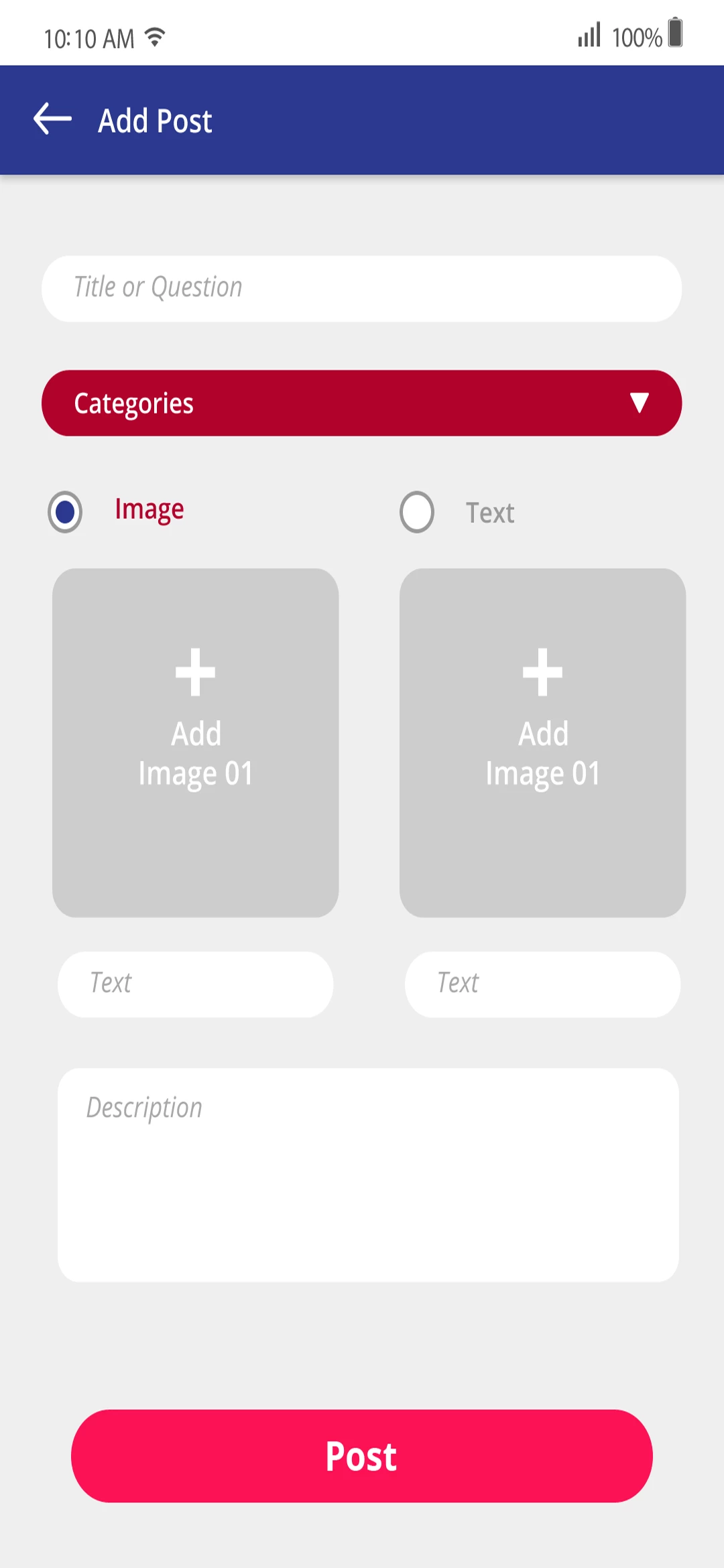 Choice Making App app — Add Post Image