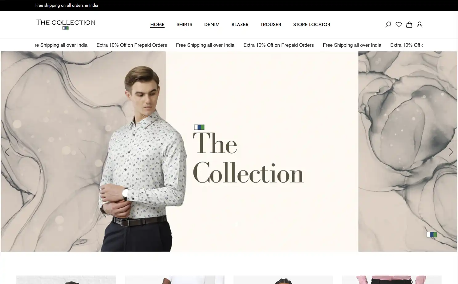 Apparel eCommerce user — Home