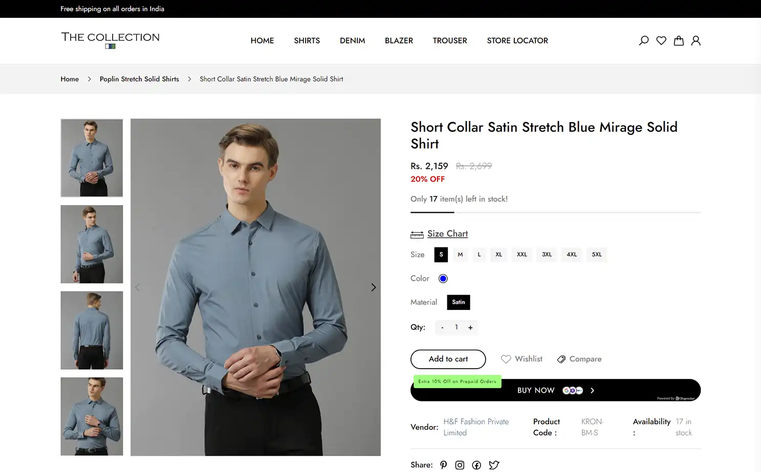 Apparel eCommerce user — Product Details