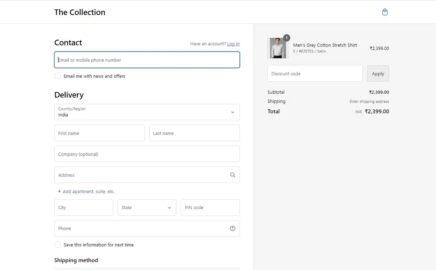 Apparel eCommerce user — Delivery