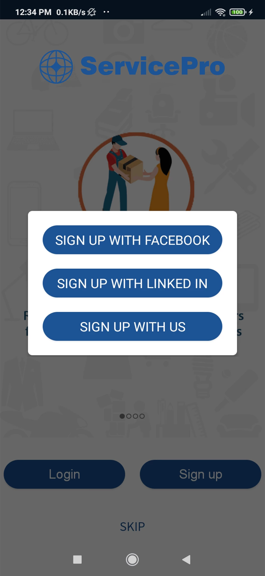 Ticket booking user — Signup Option