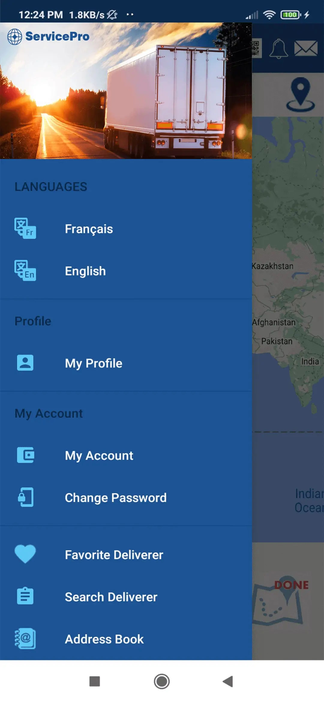 Ticket booking user — Sidebar
