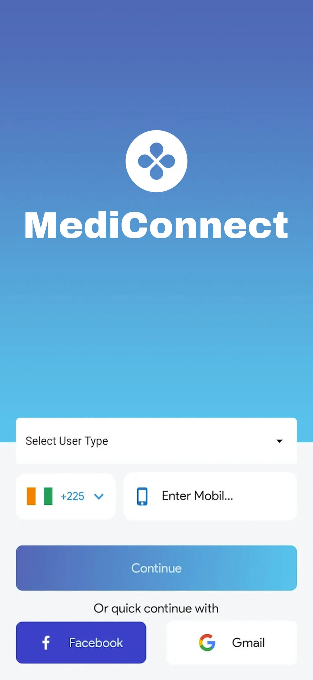 Doctor Appointment and Online Pharmacy user — MediConnect App